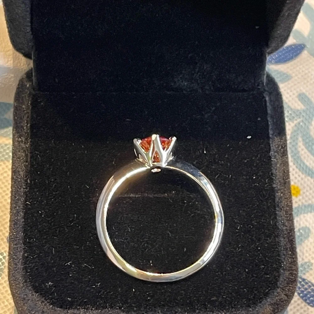 Solid sterling silver 925 1CT Moissanite ring